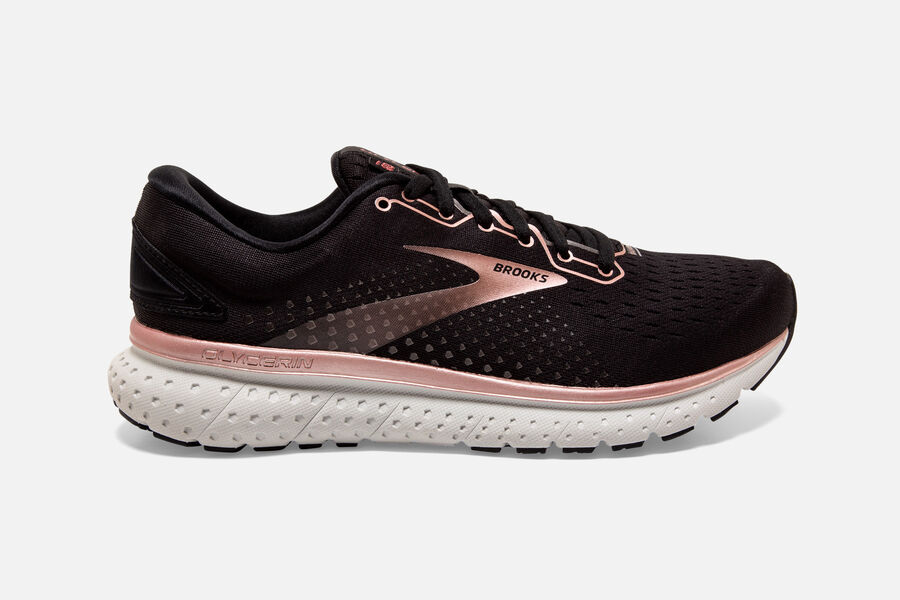 Womens Brooks Glycerin 18 Road Shoes Black/Rose Gold/Grey | Shoes 4059-DKOIG